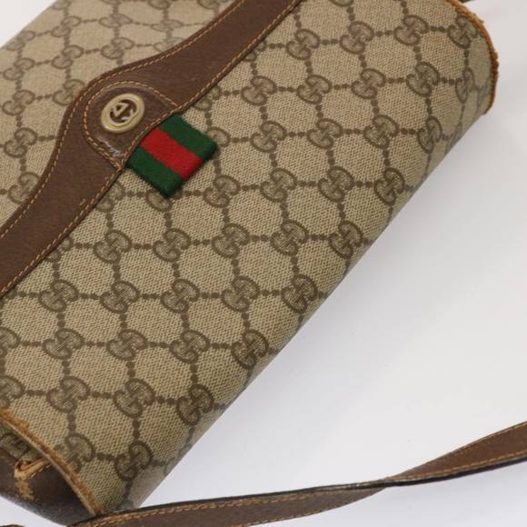 GUCCI GG Supreme Web Sherry Line Shoulder Bag PVC Beige 904 02 084 Auth 73034 - Picture 6 of 16